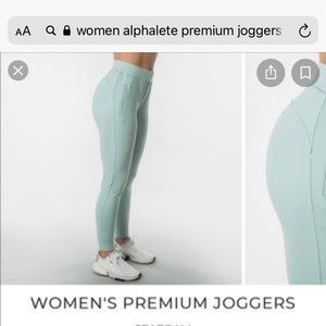 Alphalete premium joggers seafoam green size small